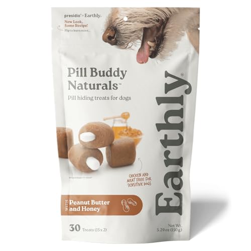 Presidio Earthly Pill Buddy Naturals - PB & Honey Recipe Pill Hiding Treats for Dogs - Make A Perfect Pill Concealing Pocket Or Pouch for Any Size Medication - 30 Servings