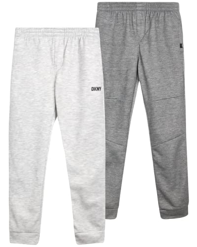 DKNY Boys Sweatpants - 2 Pack Soft Performance Fleece Boys Joggers Athletic Pants with Elastic Waist for Toddlers and Kids2