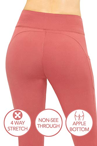 ALWAYS Women's High Waist Yoga Pants - Premium Soft Tummy Control Workout Stretch Solid Pants with Pockets Navy S - image 6