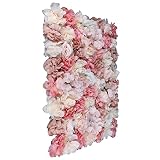 Lzerahera Flower Wall Panels 6pcs 24x15 Inch Artificial Wall Flower Backdrop for Wedding Party Baby Bridal Decor, Hanging Fake Silk Flower Backdrop Wall Decor (6pcs)