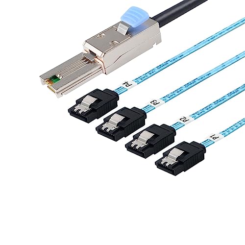 Câble Mini SAS 26P SFF 8088 vers 4 SATA 1m pour stabiliser votre serveur NAS