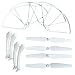 NiGHT LiONS TECH Replacement Spare Parts for Syma X8 X8C X8W Venture RC Quadcopter 4pcs Main Blade Propeller & 4pcs Propeller Protectors Blades Frame & 4pcs Landing Skid (White)