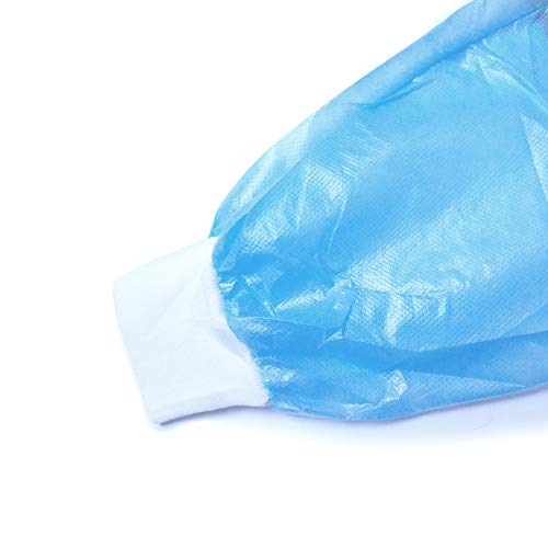 10x Schutzkittel Einweg Wasserdicht 40GSM – Vliesstoff mit 25% Polypropylrne & 15% Polyethylen – CE Einheitsgröße - Schutzkategorie Klasse I – Professionelle Qualität - Blau - Dmm-Europa