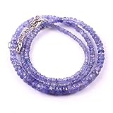 Einstellbare Länge Jaipur Gems Mart Natürlicher AAA Tansanit Edelstein 5 bis 6 MM facettierte Rondelle Perlen 16\