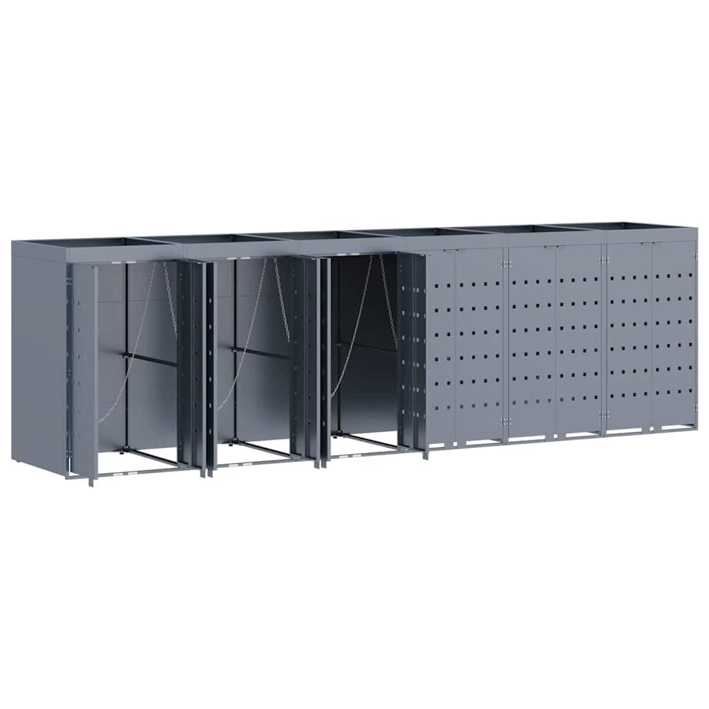 Genérico Almacenamiento de Cubos Wheelie para 6 Cubos Gris Claro,Casa y jardín,Productos del hogar,Accesorios para contenedores de residuos,Soportes para contenedores de residuos-3394752