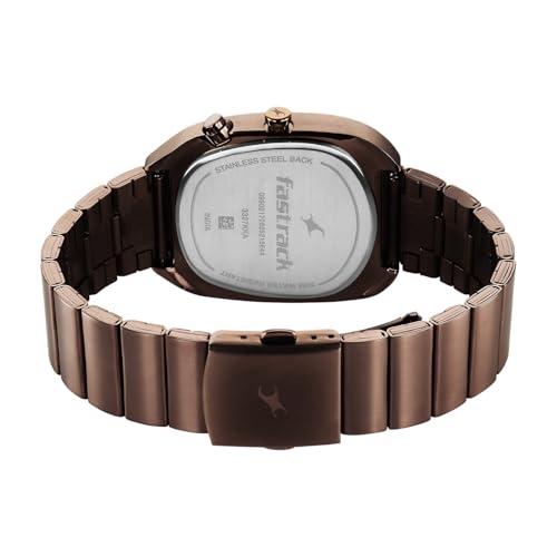 Image of Fastrack Cosmic Tribe Quartz Black Shaped Dial Men's Watch | Stainless Steel Strap Material | Watches for Men Analog - 3327KM01