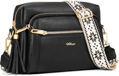 HILAEX Umhängetasche Damen Anti Diebstahl, Handtasche Damen Mittelgroß | mit 4 Fächern, mit Verstellbar Abnehmbar Breiter Gurt