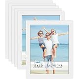 Icona Bay 8x10 Picture Frame (6 Pack, White), White Sturdy Wood Composite Photo Frame 8 x 10, Wall or Table Mount, Set of 6 Exclusives Collection