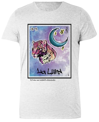 DAMBOTEE La Lune T-Shirt en Coton Gris pour Femmes À Col Rond Womens Grey Cotton Crewneck T-Shirt