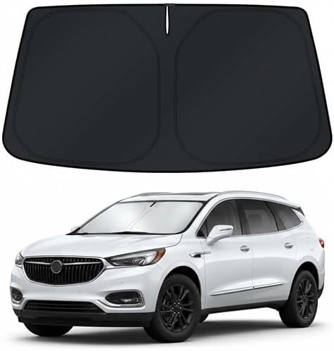 Windshield Sun Shade for 2018-2024 2025 Buick Enclave Accessories - Windshield Sunshade Cover Front Window Shade Custom Fit Enclave Sun Visor Protector Foldable Blocks UV Rays
