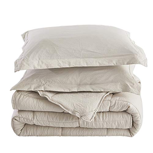 Hig Pre Washed Down Alternative Comforter Set Queen - Reversible Chic Quilt Design - Box Stitched With 4 Corner Tabs - Lightweight For All Season - Camel Duvet Comforter With 2 Pillow Shams #TOP5