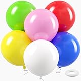 ADOINBY 18 Inch Rainbow Balloons - 36Pcs Large Thick Assorted Colors Balloons Big Round Colorful Latex Balloons Giant Balloons for Birthday Baby Shower Wedding Graduation Themed Party Decorations