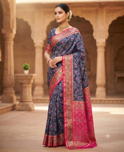 Generic pink patola silk saree – image 3