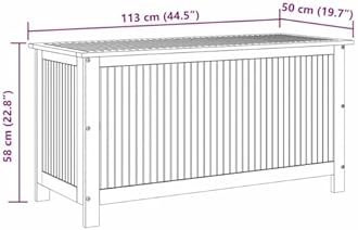 vidaXL Outdoor Storage Box - Wooden Deck Cabinet for Patio/Garden with Water-Resistant Lining, Farmhouse Style