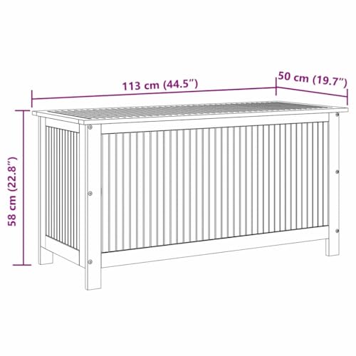 vidaXL Outdoor Storage Box - Wooden Deck Cabinet for Patio/Garden with Water-Resistant Lining, Farmhouse Style