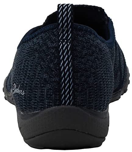 Skechers Women's Breathe Easy-A Look Mary Jane Flat, Navy, 7.5 M US