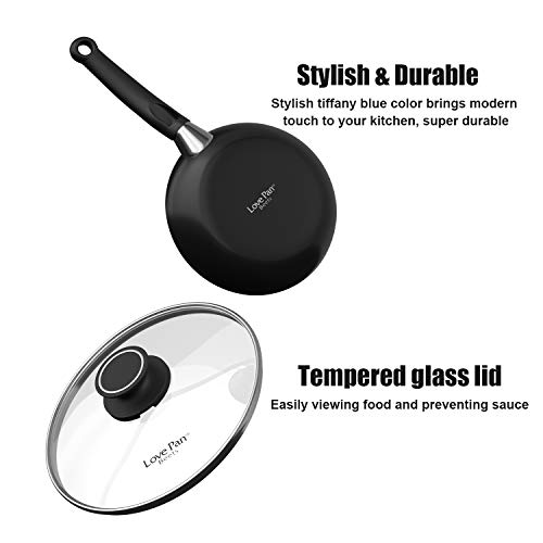 Cooksmark Ceramic Nonstick Cookware Set Aluminum Pots And Pans Set With Steamer Insert And Nylon Cooking Utensils 10/12 Piece Green/Red/Black/White/Blue/Multicolour (Black) #TOP5