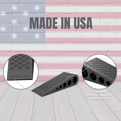 Image of Door Stoppers for Bottom of Door Premium Floor Rubber Door Stop Wedge Made in USA Heavy Duty Honeycomb Design for Carpet, Tile, Ideal for Home, School, Commercial,Grey