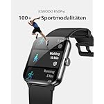 Smartwatch Herren Damen mit Telefonfunktion,1.85'' HD Smart Watch, 100+ Sportmodi Fitness Tracker mit 24/7 Herzfrequenz SpO2 Schlafmonitor Schrittzähler, IP68 Wasserdicht für IOS Android, 2 Armbänders – Bild 4