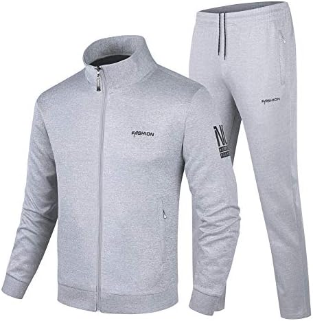 Guanzizai Men's Casual Tracksuit Long Sleeve Sweatsuit Athletic Set Full Zip Running Jogging Sports Jacket and Pants