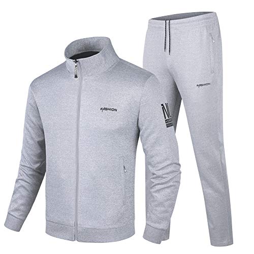 Guanzizai Men's Casual Tracksuit Long Sleeve Sweatsuit Athletic Set Full Zip Running Jogging Sports Jacket And Pants #TOP8
