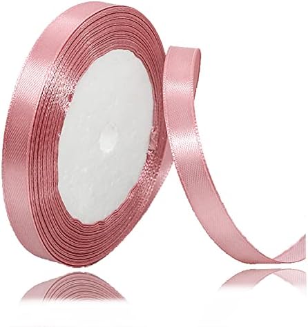 Gold Satin Ribbon 25mm x 23 Meters, Solid Color Fabric Present Ribbon for Crafting, Gift Wrapping, Bows Making, Floral Arrangement, DIY Sewing Projects, Bridal Bouquet and Festival Decoration