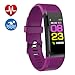 Smart Watch Fitness Tracker, Fitness Watch,Heart Rate Monitor, Waterproof Smart Fitness Band with Step Counter, Calorie Counter, Pedometer Watch for Kids Women and Men (Purple)