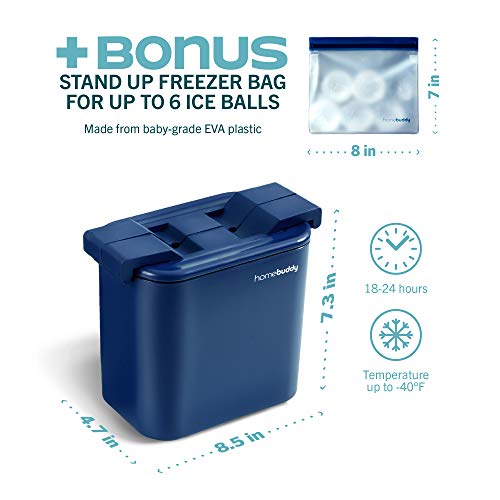 Homebuddy Clear Ice Ball Maker - Clear Ice Maker 2.35 Inch Ice Sphere Molds, Round Clear Ice Cube Maker, Ice Ball Maker Machine, Craft Ice Press Maker, Ice Molds Whiskey Scotch, Cocktail Old Fashioned #TOP1