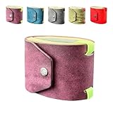 Fokayo Die Geldpapier -Wrap -Brieftasche, schneller Geldzugangshalter für Bargeld, Leder -Geldbrieftaschenorganisator, handliche Geldbörse mit magnetischem Verschluss (Purple)