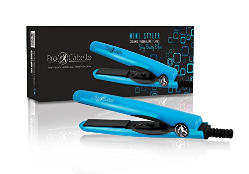 ProCabello Ceramic Tourmaline 0.5" Mini Flat Iron - Travel Size Hair Straightener - Beard Straightener