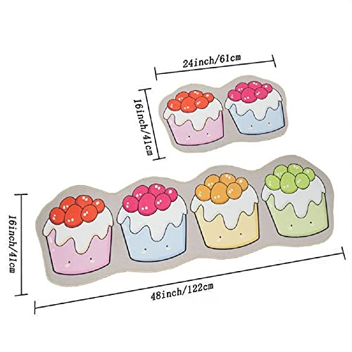 Image of Home Cloud Rubber 6mm Fruit Printed Thick Anti Slip, Washable, Big Size, Printed, Designer Folding Kitchen Mat for Floor Home Bedroom - , Standard Size (41 x 122 cm 41 x 61 cm)