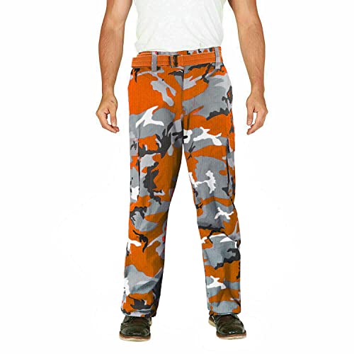 vkwear Men's Camo Military Tactical Work Combat Army Slim Fit Twill Cargo Pants - Main Image