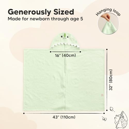 Image of KeaBabies Organic Baby Towel with Hood for Girls, Boys, Soft (Draco)