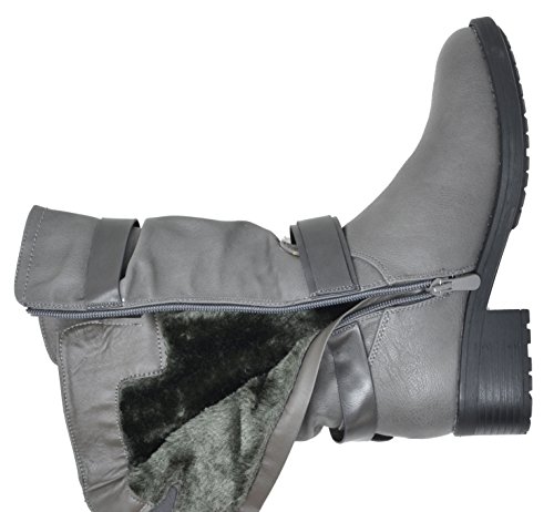 Reitstiefel für Damen mit Kunstfell und robuster Laufsohle