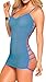 Rozegaga Womens Sexy Sheer Lace Trim Lingerie Strappy Back Mesh Babydoll Medium Blue
