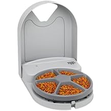 PetSafe Automatic Dog Feeder, 5 Meals, 40 oz Capacity, Plastic, for Dry Food, Multiple Pets