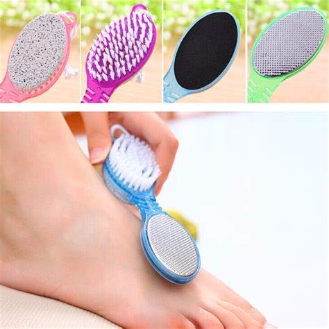 Snowpearl 4 In 1 Foot File With Pedicure And Manicure Brush Multi Use Pedicure Paddle Brush(Cleanse, Scrub, File And Buff) Pedicure Tool Pedicure Brush For Feet Foot Scrubber 4