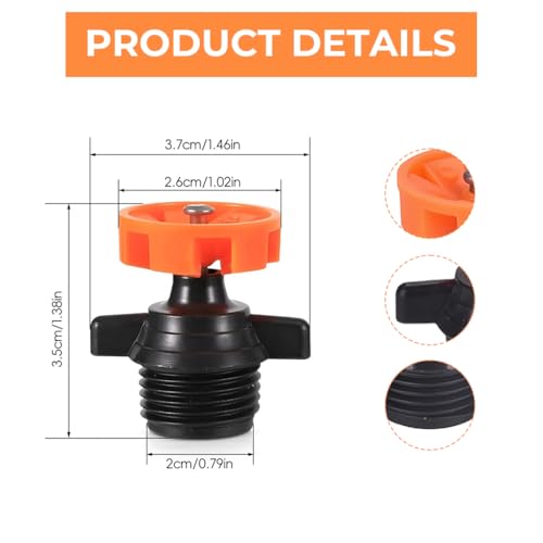 Image of HASTHIP 20Pcs Garden Sprinkler Mist Spray Nozzles, Universal Drip Irrigation System Misters, Slow Watering Spray Nozzles for Lawn, Greenhouse & Plant Cooling