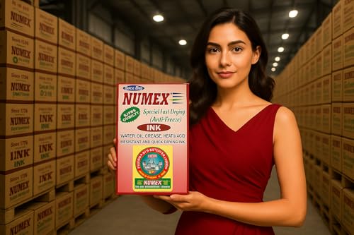Image of NUMEX Batch Printing Fast Drying Ink & Softener (Black Set, 100ml x 4) | Heavy-Duty Coder Ink | Quick Dry Formula | Suitable for Batch No., MRP, PKD & EXP Printing