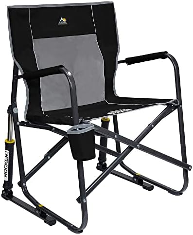 GCI Outdoor Freestyle Rocker Portable Rocking Chair & Outdoor Camping Chair, Black