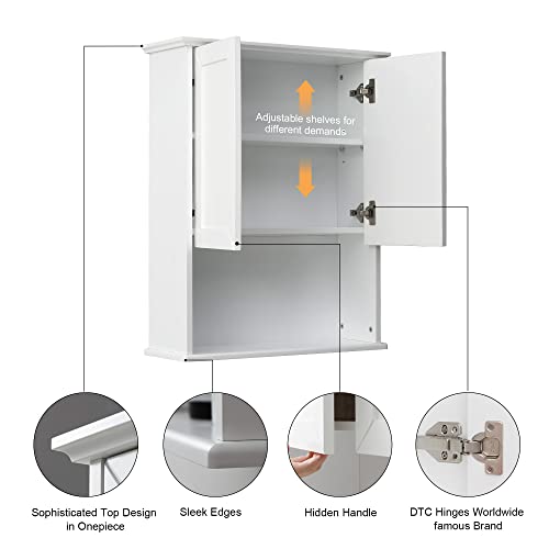 Vanirror Bathroom Wall Cabinet Wooden Medicine Cabinet Buffering Hinge Mdf Material Over Toilet Storage Cabinet 23"X29" And Adjustable Shelves Cupboard Above Toilet Storage Cabinet With Large Space #TOP5