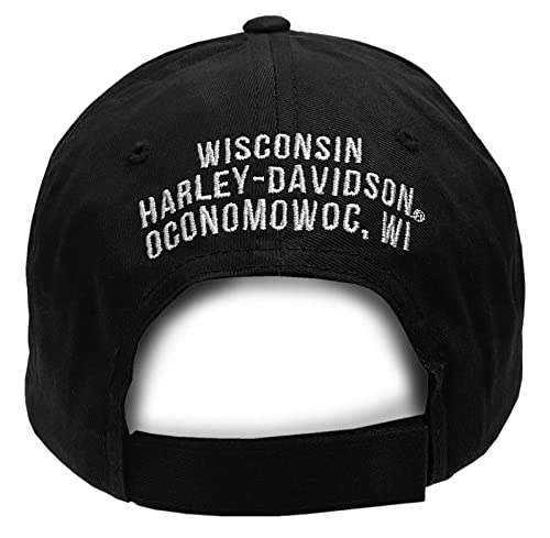 Harley-Davidson Women's Embroidered H-D Spirit Baseball Cap, Black & White #TOP1