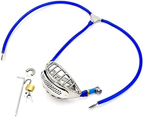 Chastity Belt Device - Stainless Steel Silicone - Male Stainless Steel with Cage Invisible Underwear Fetish Panties (Pink+Plug,waist/100cm~110cm)