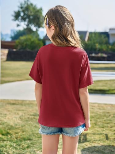 Image of Haloumoning Girls Short Sleeve T-Shirts | Kids, Summer,Girls shirts,Oversized t shirts,Girls T-Shirts,Oversized Tops, Casual Crewneck, Basic Tees 5-14Y