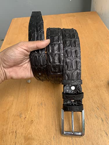 Black Alligator Hornback Men's Belt