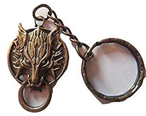 Image of Bronze Alloy Final Fantasy Fenrir Keyring Keychain Wolf Bag Charm