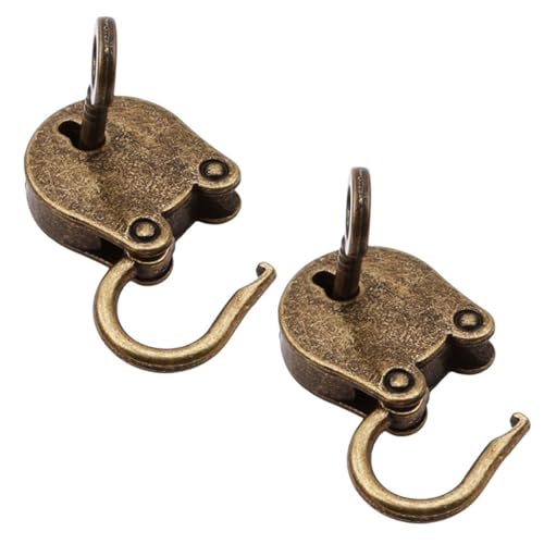Sosoport Candado Antiguo para Joyeros y Cajones Juego de 2 Piezas 1 Candado Llave 1 Llave Metal Retro Decorativo para Bolsos y Cajas Pequeñas Cerradura Vintage Práctica y Artesanal