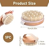 Körperbürste, Trockenbürste, Massagebürste mit Naturborsten zur Förderung der Lymphfunktion und Reduktion von Cellulite, Peeling Körperbürste, Trockenmassage für straffere Haut, 2 in 1 Peelingbürste