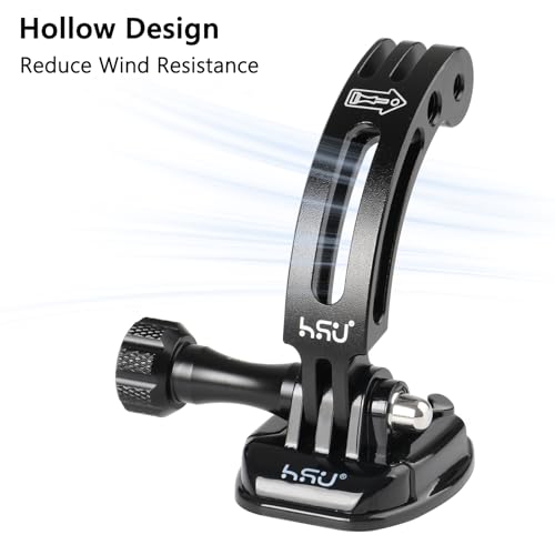 HSU Curved Extension Arm for GoPro, Aluminum Alloy Arced Camera Mount with 1/4 Screw Hole for most Action Cameras (7.6CM) - 4