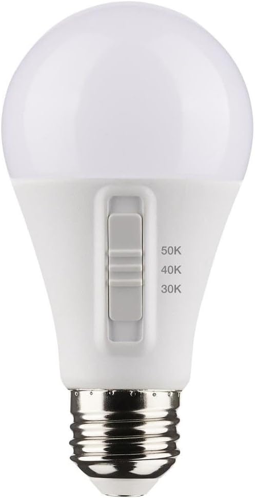 Satco Accessory - 12W A19 CCT Selectable LED Medium Base Replacement Lamp (Pack of 4)-4.59 Inches Length and 2.36 Inches Wide-